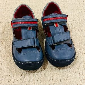 European kid Blue Shoe Size US 29 EU 11.5 Leather Red Stripe Design Pre-Owned